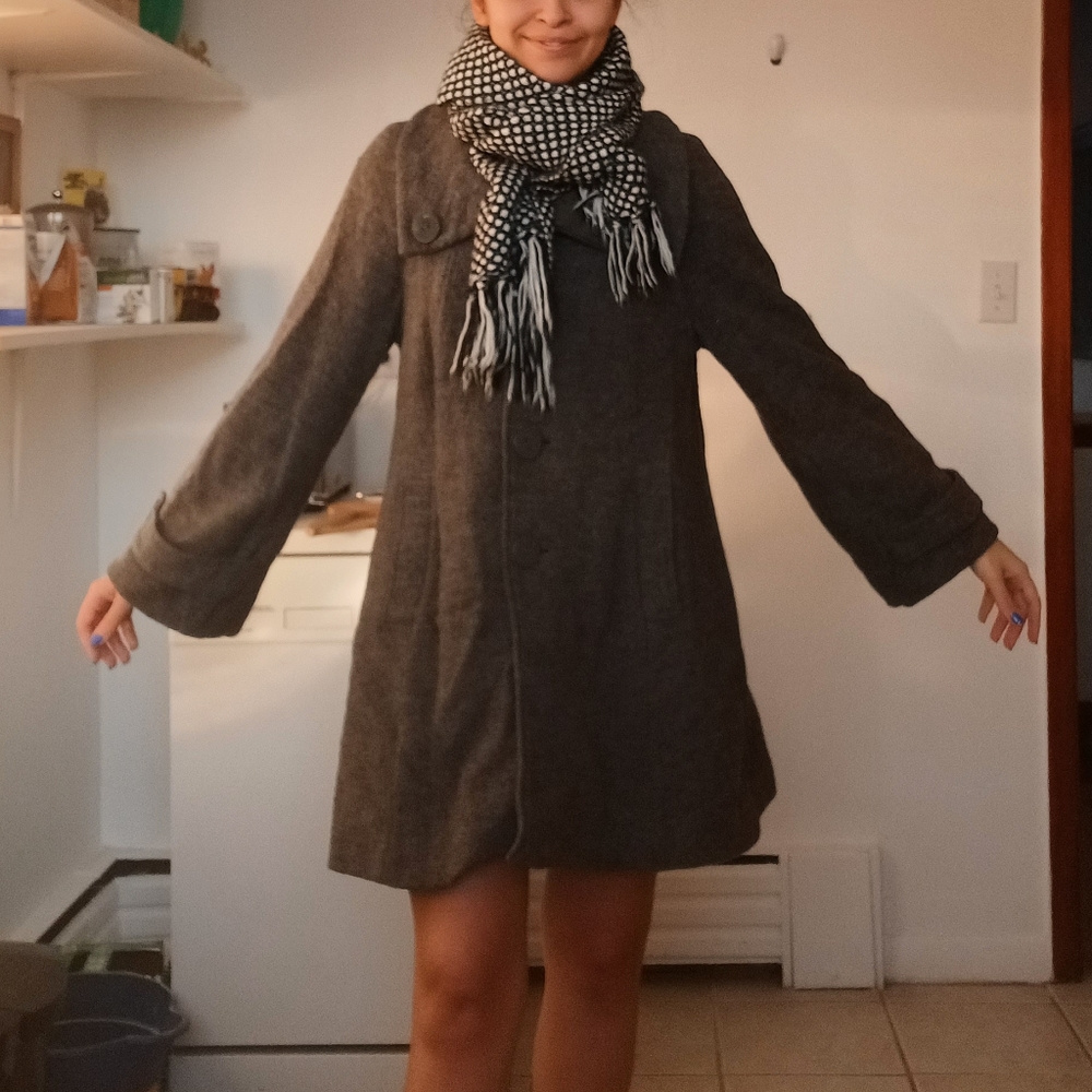 ⚡️SALE⚡️H&M Gray Wool Coat - Picture 4 of 11